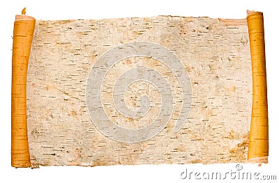 Expanded birchen bark scroll Stock Photo