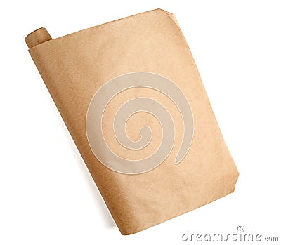 expanded brown paper roll, full frame, copy space Stock Photo