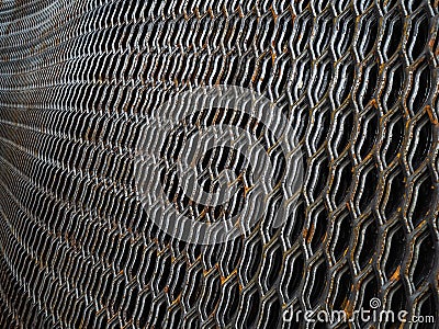 Expanded metal surface. Expanded metal sheet for use in construction Stock Photo