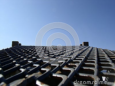 Expanded metal treadway Stock Photo