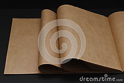 Expanded sheets of a large Ñraft paper album Stock Photo