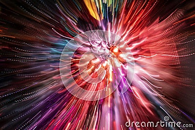 Expanding colorful Lights Stock Photo