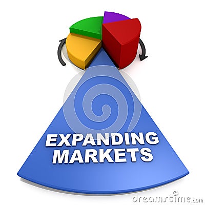 Expanding markets Stock Photo