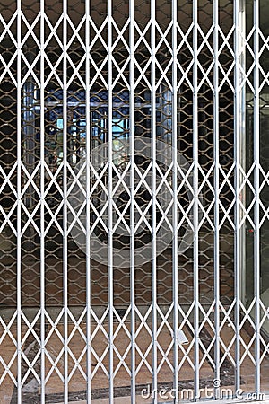 Expanding Security Gate Stock Photo