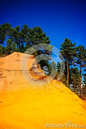 Expanse of sand in the ocher quarry Stock Photo