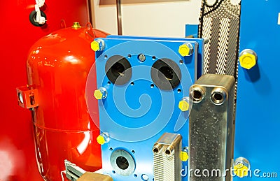 Expansion tank, water pressure, plumbing equipment Stock Photo