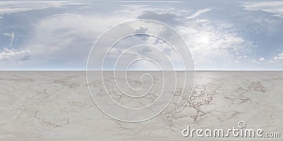 Expansive arid desert landscape under a vast cloudy sky at midday 360 panorama vr environment map Stock Photo