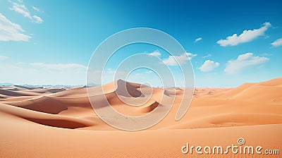 An expansive desert under a brilliant blue sky Stock Photo