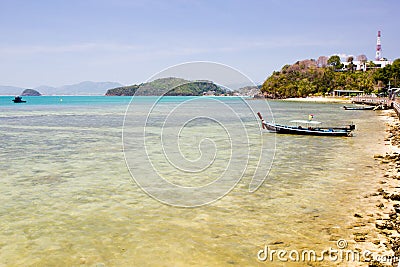 Expansive view of a shallow reef at a tropical island Editorial Stock Photo