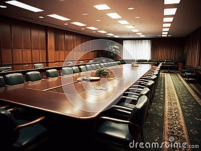 Empty conference room with organized seating Stock Photo