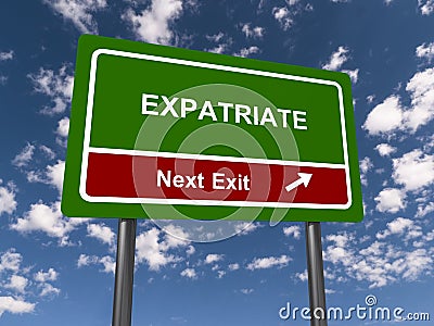 Expatriate traffic sign Stock Photo