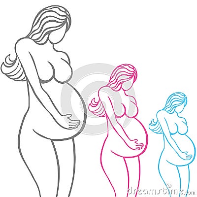 Expectant Female Vector Illustration