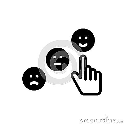 Black solid icon for Expects, hope and anticipate Vector Illustration