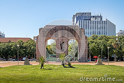 Expedicionario monument Arches at Farroupilha Park or Redencao Park in Porto Alegre, Rio Grande do Sul, Brazil Editorial Stock Photo