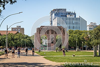 Expedicionario monument Arches at Farroupilha Park or Redencao Park - Porto Alegre, Rio Grande do Sul, Brazil Editorial Stock Photo