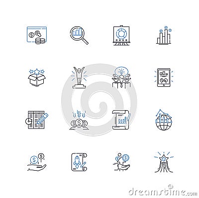 Expediency line icons collection. Swiftness, Efficiency, Rapidity, Quickness, Promptness, Urgency, Celerity vector and Vector Illustration