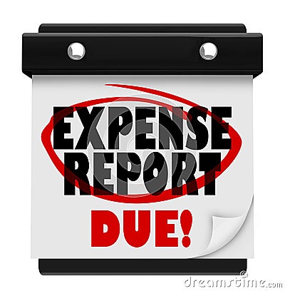 Expense Report Due Date Calendar Deadline Submit Stock Photo