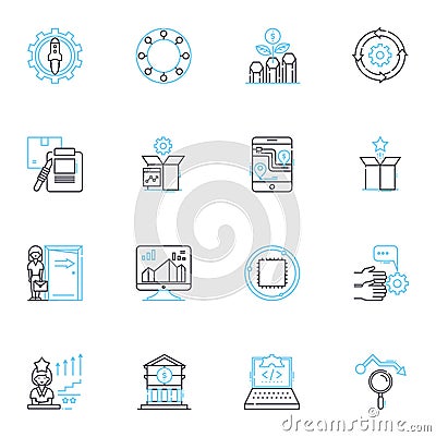 Expense Tracking linear icons set. Budgeting, Finance, Tracking, Expenses, My, Saving, Analysis line vector and concept Vector Illustration
