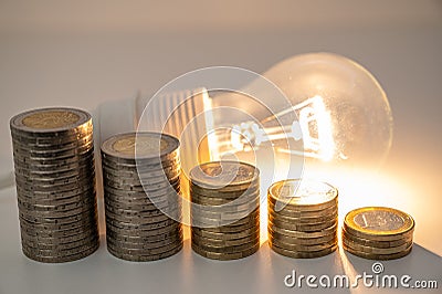 Expensive bills and energy increases. Stock Photo