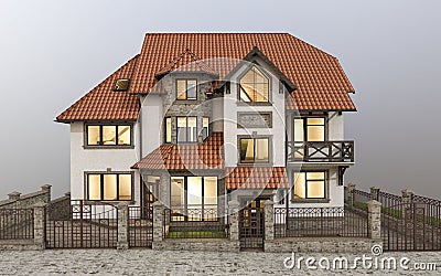 Expensive detached house Stock Photo