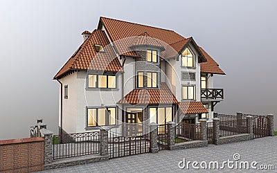 Expensive detached house Stock Photo