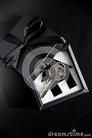 Expensive gift in a beautiful package - own housing Stock Photo