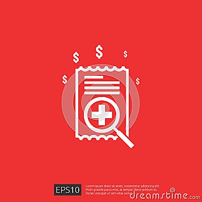 expensive health medicine cost concept. healthcare spending or expenses. Flat design vector illustration Vector Illustration