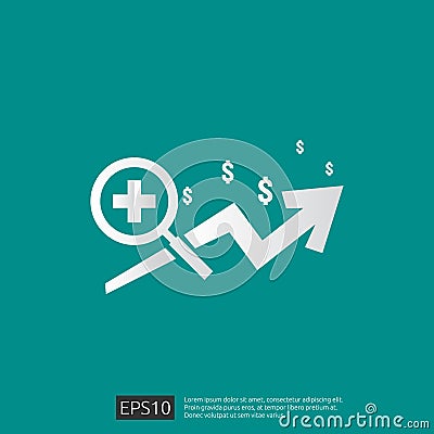 expensive health medicine cost concept. healthcare spending or expenses. Flat design vector illustration Vector Illustration