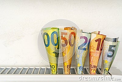 Expensive heating costs Stock Photo