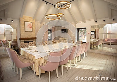 Expensive interior of a banquet hall Stock Photo