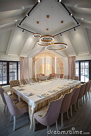 Expensive interior of a banquet hall Stock Photo