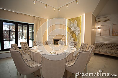Expensive interior of a banquet hall Stock Photo