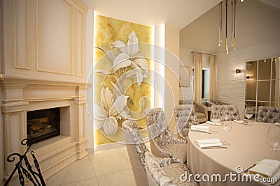 Expensive interior of a banquet hall Stock Photo