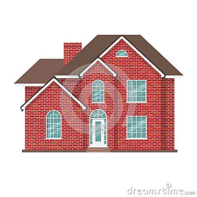 Expensive mansion for family, corporate recreation, meetings, prestigious real estate. Vector Illustration