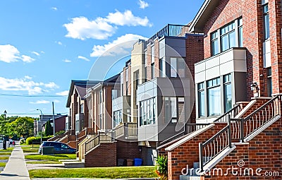 Expensive modern house with huge windows in Montreal Stock Photo