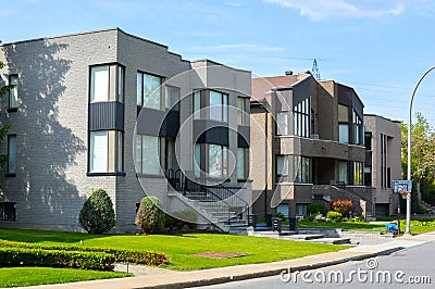 Expensive modern large grey houses Stock Photo