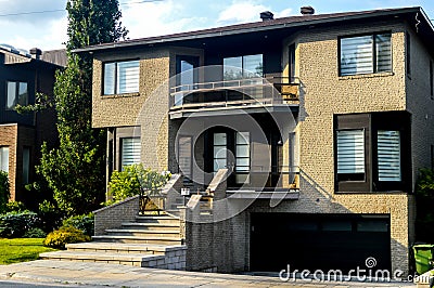 Expensive modern townhouses with huge windows Stock Photo