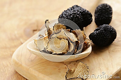 Expensive rare black truffle mushroom Stock Photo