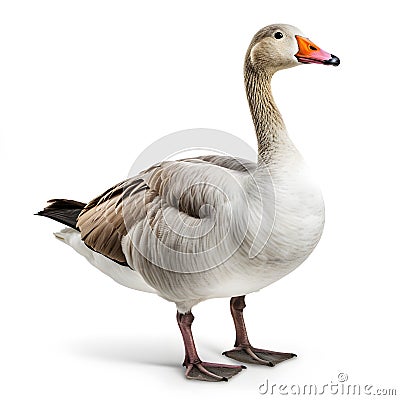 goose isolated on a white background. 3d rendering. Cartoon Illustration