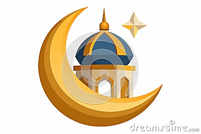 A stunningly realistic render of an Eid Al-Adha design on white background Vector Illustration
