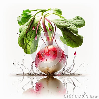 Fresh radish on photo white background Stock Photo