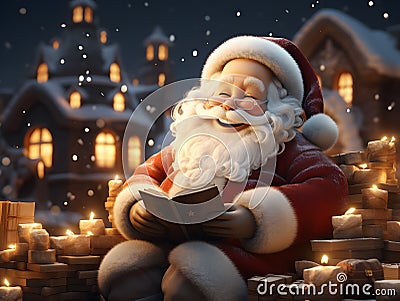 Christmas concept, 3D Render of Santa Claus Stock Photo