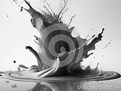 Ethereal Elegance: Captivating Grey Splash Photography Stock Photo