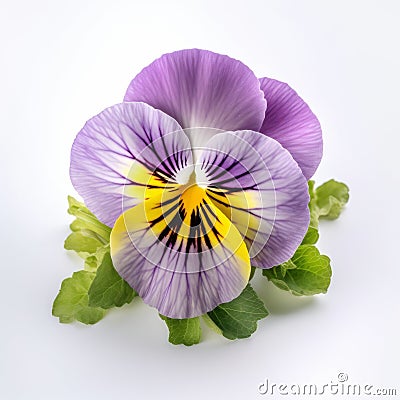 Realistic Pansy Photography On White Table In High Detail Stock Photo