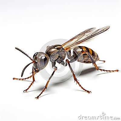 Wasp on white background. Isolated on a white background. Stock Photo