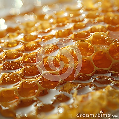 Abundant golden honey. Stock Photo