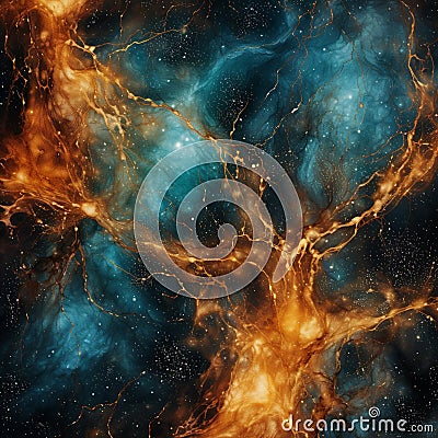 Leather Texture Infused with Cosmic Elements Stock Photo