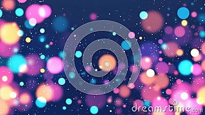 Experience a mesmerizing realm where glowing particles merge with dark neon aesthetics, creating a magical, shiny backdrop Stock Photo