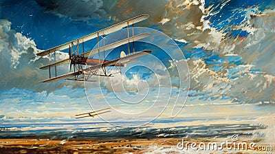 Historic Soar: Wright Brothers' Flight in December 1903 Stock Photo
