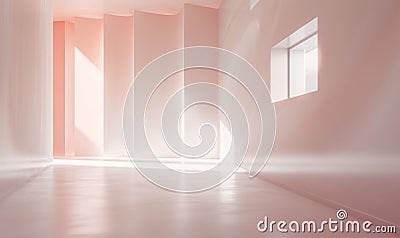 Unleashing the Beauty of Light and Shadows in a Serene White Room Stock Photo
